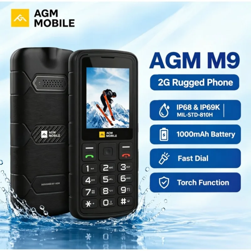 AGM M9 2G Rugged Feature Phone | Russian English Keyboard, 2.4