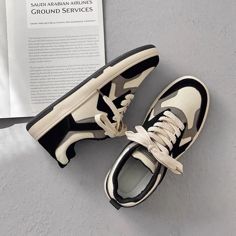 2023 Men's Vulcanized Shoes Fashion Platform Shoes Outdoor Casual Sneakers Men Street Skate Shoe Lace-up Shoes Zapatillas Hombre
