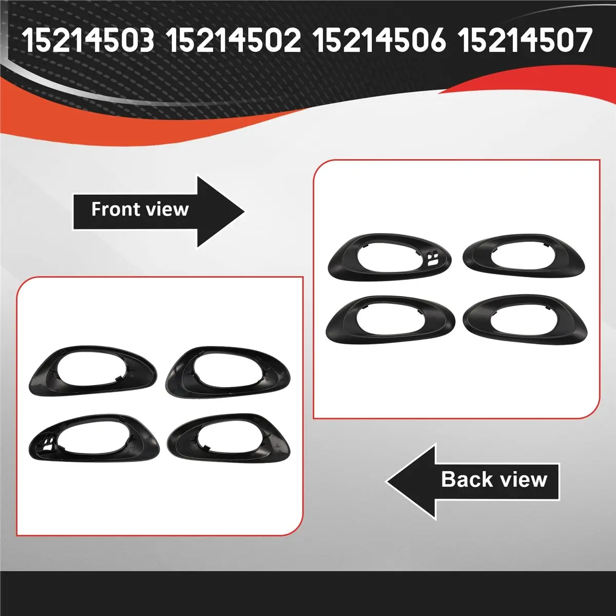 #41R (Black)4PCS Front Rear Inner Door Handle Bezel Black for Chevrolet,Automotive Parts & Accessories