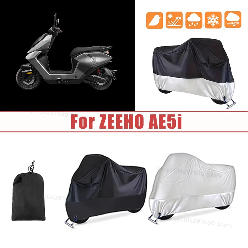 210D Oxford Motorcycle Cover Waterproof All Season UV Protection For ZEEHO AE5i Anti-Tear Windproof Motorbike Cover