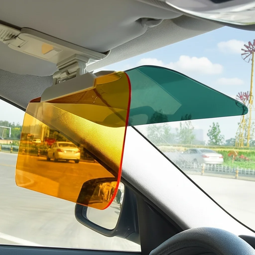 Car Sunshade Dual-Purpose Anti-Glare High-Beam Protection Durable ABS Material 1Pc