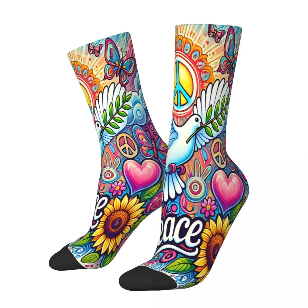 Love And Peace Sock Printed Man Polyester