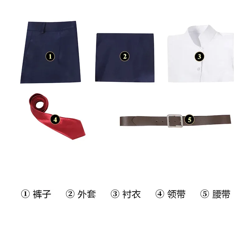 2025 Mashle Magic and Muscles Mash Burnedead Cosplay Costume Wig Trench Black School Uniform Men Anime Outfit view 6