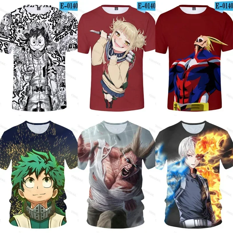 Kaminari Denki My Hero Academia T-shirt Tees Kids Boys T Shirt All·Might Anime Figures Tops Gifts for Halloween Christmas