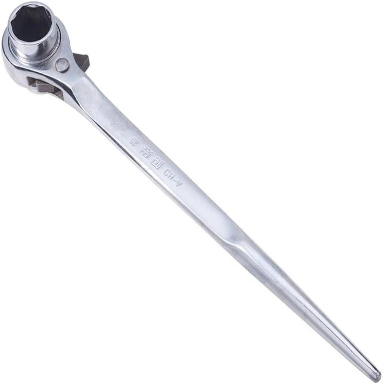 

High-Quality Durable Silver-Colored Ratcheting Scaffold Spud Wrench - Efficient Assembly Tool with 19mmx22mm Open End Socket - P