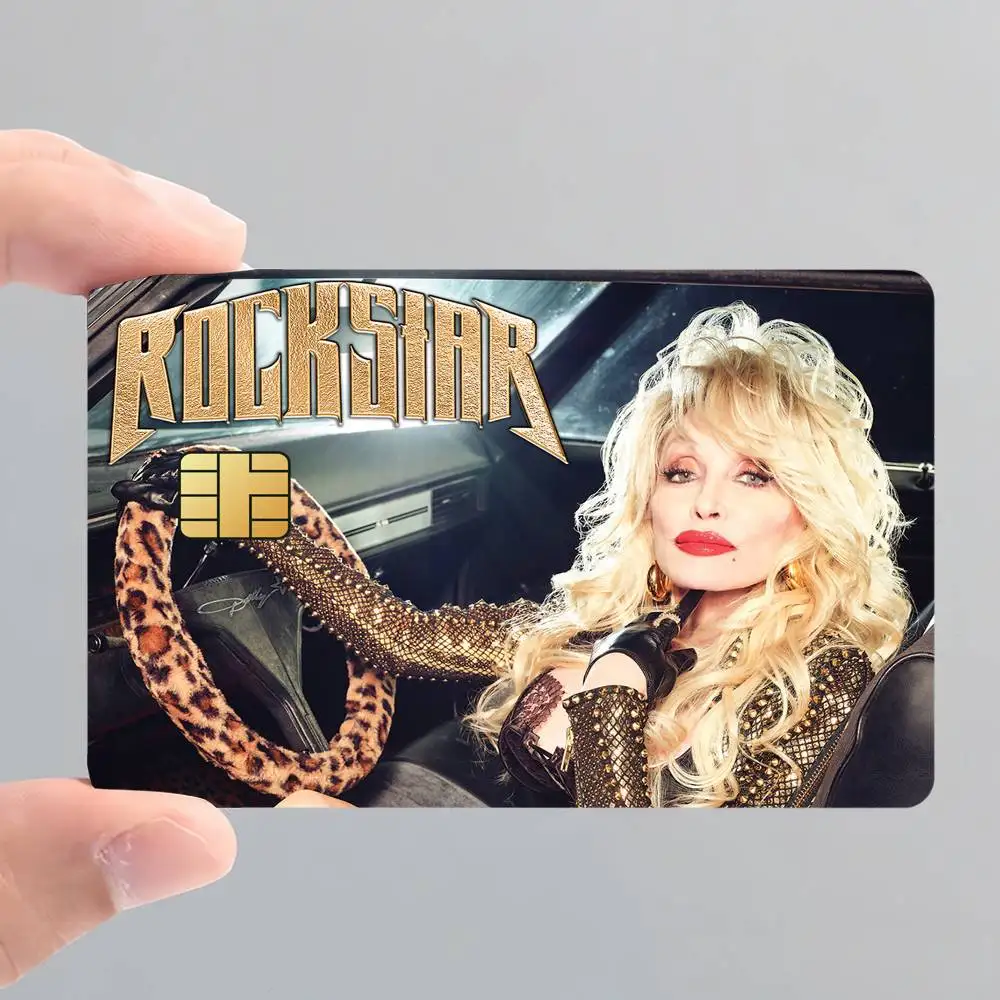 Singer D-Dolly P-Parton Card Stickers for Bank Access Protective Waterproof Film Cover Sticker Surprise Gift