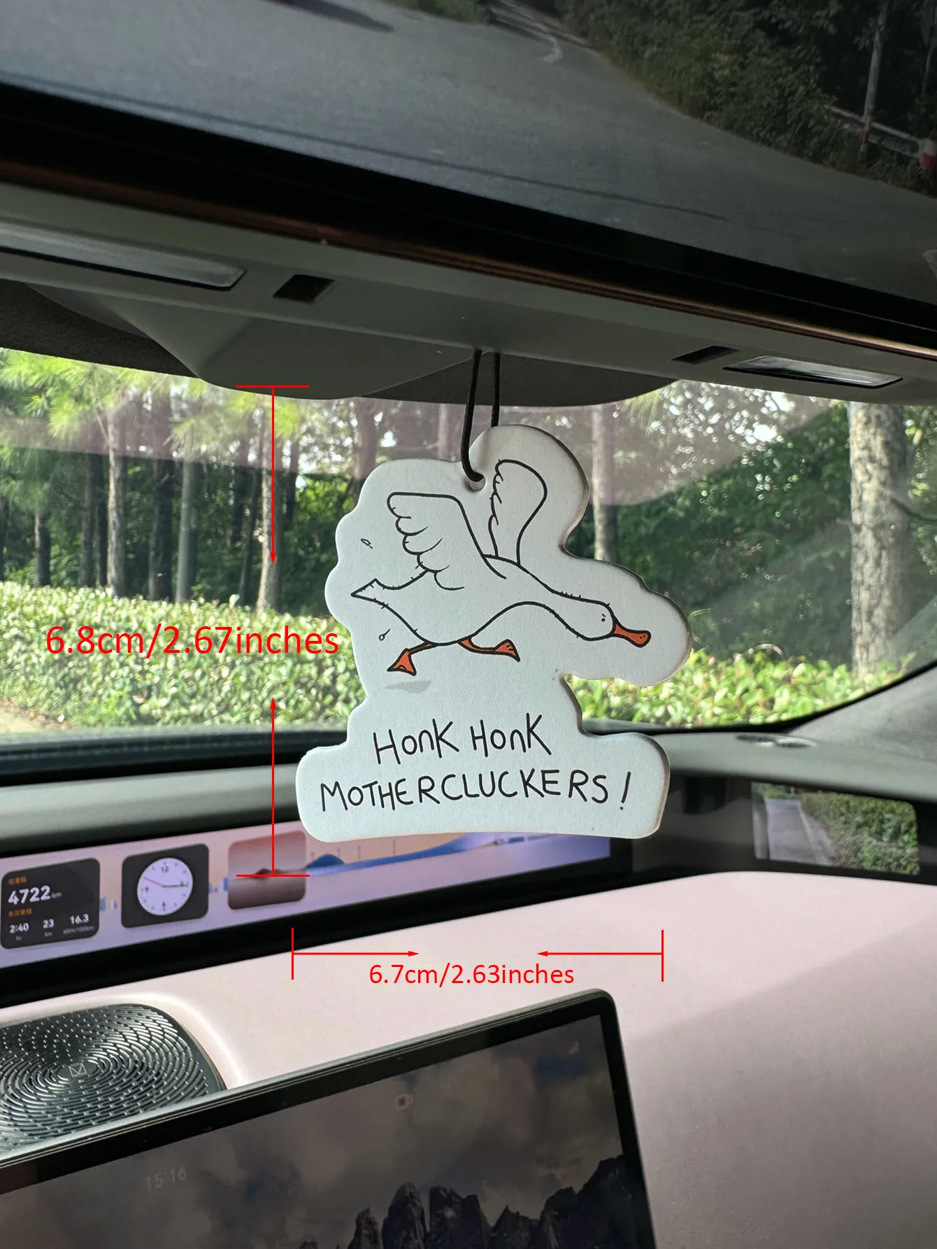 Unhappy Goose: Grumpy Animal - Car Fragrance Tablets, Wardrobe Air Freshener, Perfume, Rearview Mirror Decoration, Car Interior Pendant, Natural Scent Air Purifier, Anime Cartoon Toilet Fragrance Sachet, Living Room Office Room Bedside Hanging Ornament