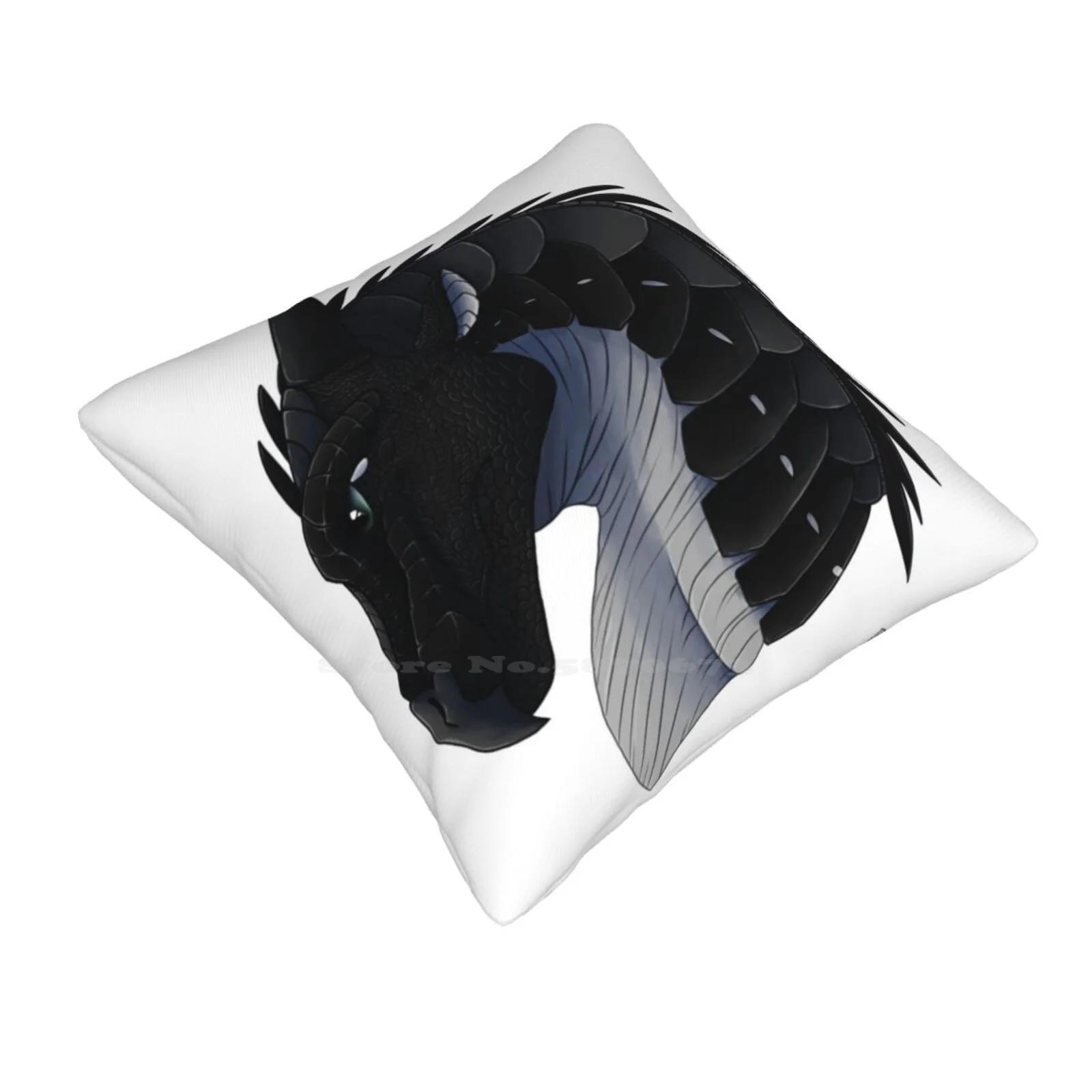 Moonwatcher : Wof Funny Cute Decor Square Pillowcase Dragon Black Wof Wings Of Fire Moonwatcher Jade Winglet