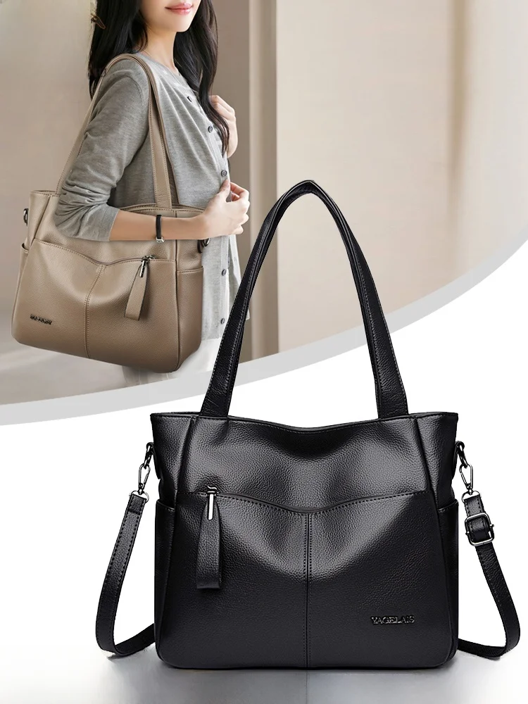 

Модная кожаная сумка, женская сумка через плечо из мягкой кожи, большая модная матовая сумка Capaci, роскошная сенсация 2025, новая модель