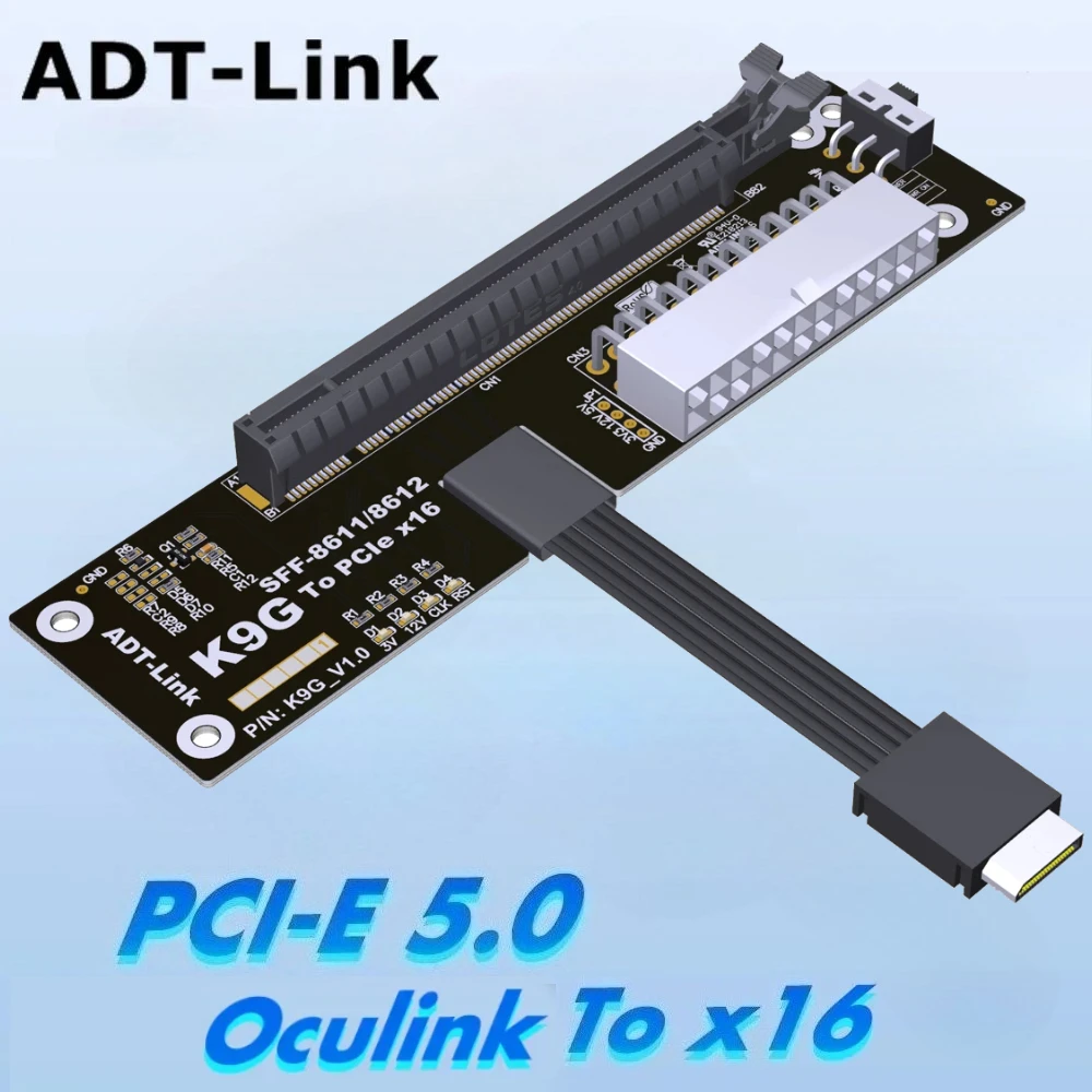 ADT K9G eGPU OCuLink GPU Dock PCIe 5.0 x4 High Speed PC Notebook Laptops to External Video Graphics Card M.2 Oculink to PCIE X16