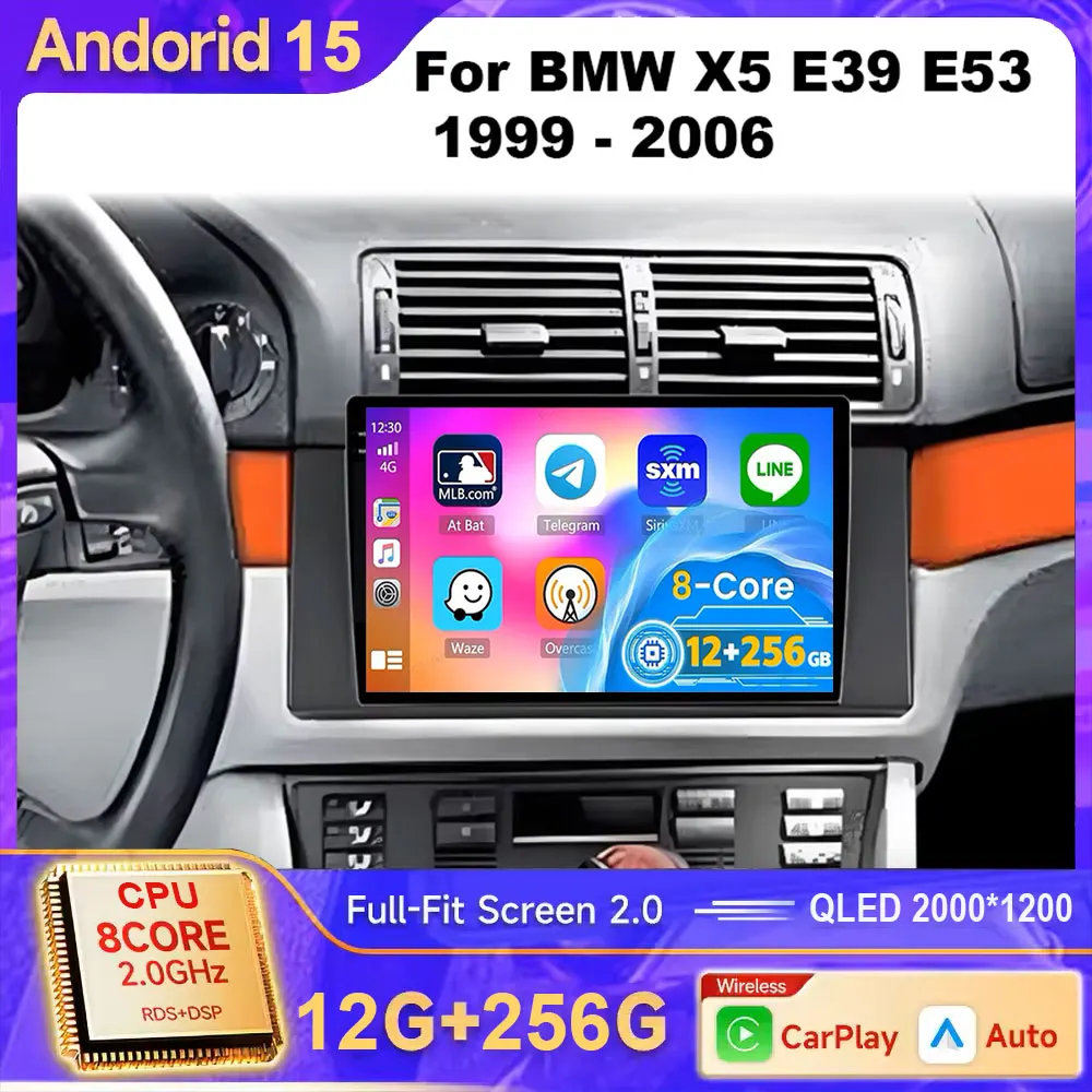 

Мультимедийный плеер Android 15 для BMW 57 серии X5 E53 E38 E39 M5, навигация, GPS Carplay, авто стерео, автомобильное радио, 4G, Wi-Fi, головное устройство