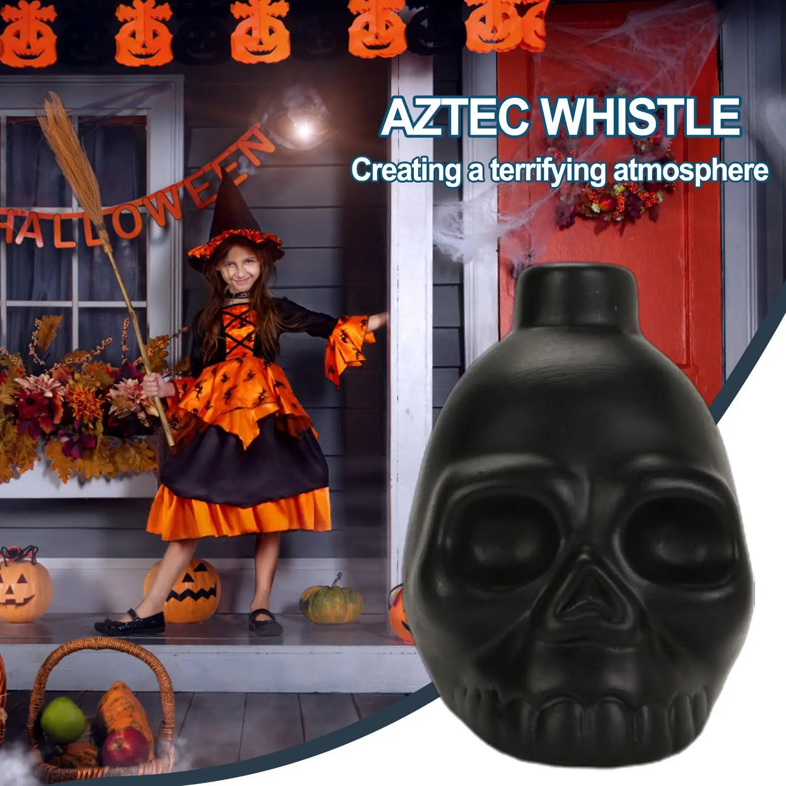 Whistle Traditional Design Loudest Scream Loud Human Scream Black Skull War Whistle Skull Shape Death Sound Scary Noise Maker