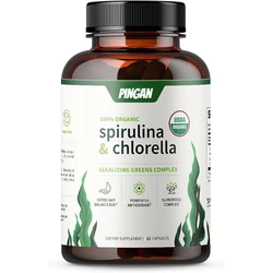 Chlorella Spirulina Capsules - Natural Energy and Glucose Control - Plant Vitamins and Powerful Antioxidants