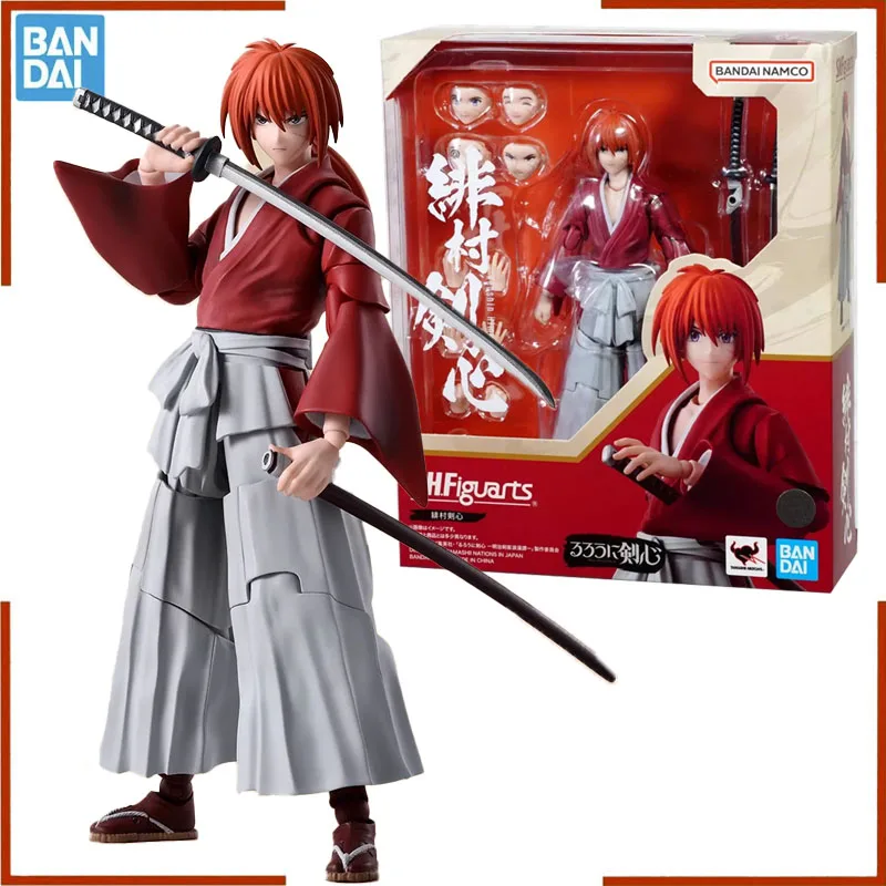 Bandai Original Genuine Anime Wanderer Sword Heart - Meiji Swordsman Romantic Tan- HIMURA KENSHIN SHF Model Toys Action Figure