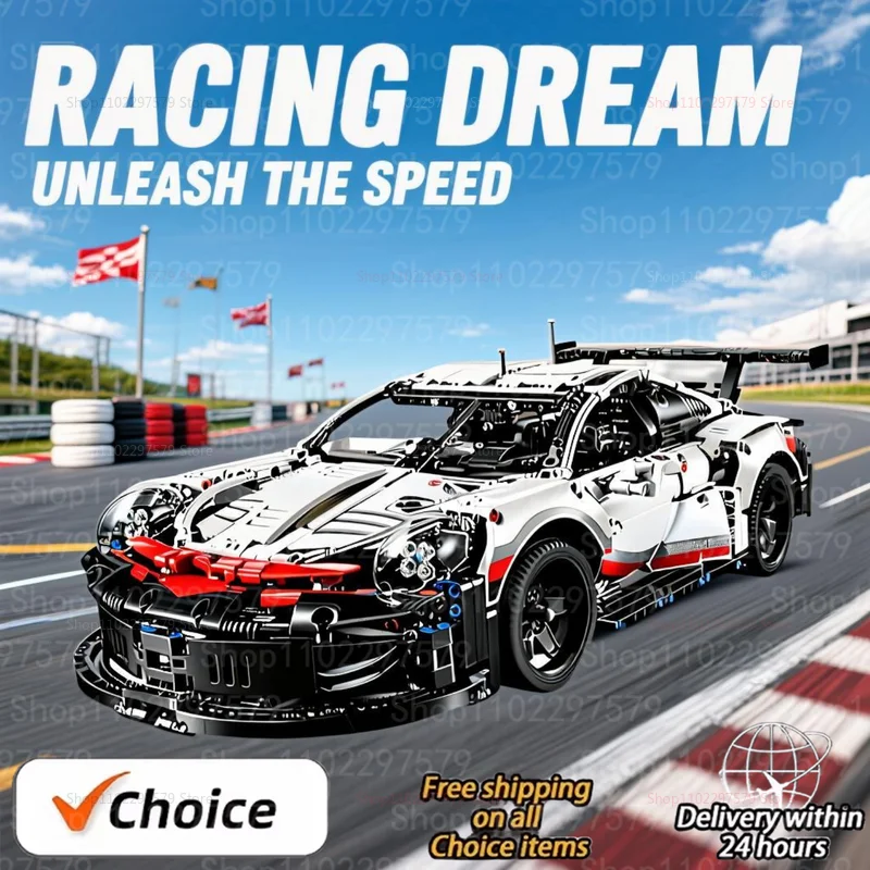 Nuevo 1580 قطعة 42096 Serie de coches de carretas tecnica Grupo mecánico Coches deportivos de alto rendimiento MOC Modelos