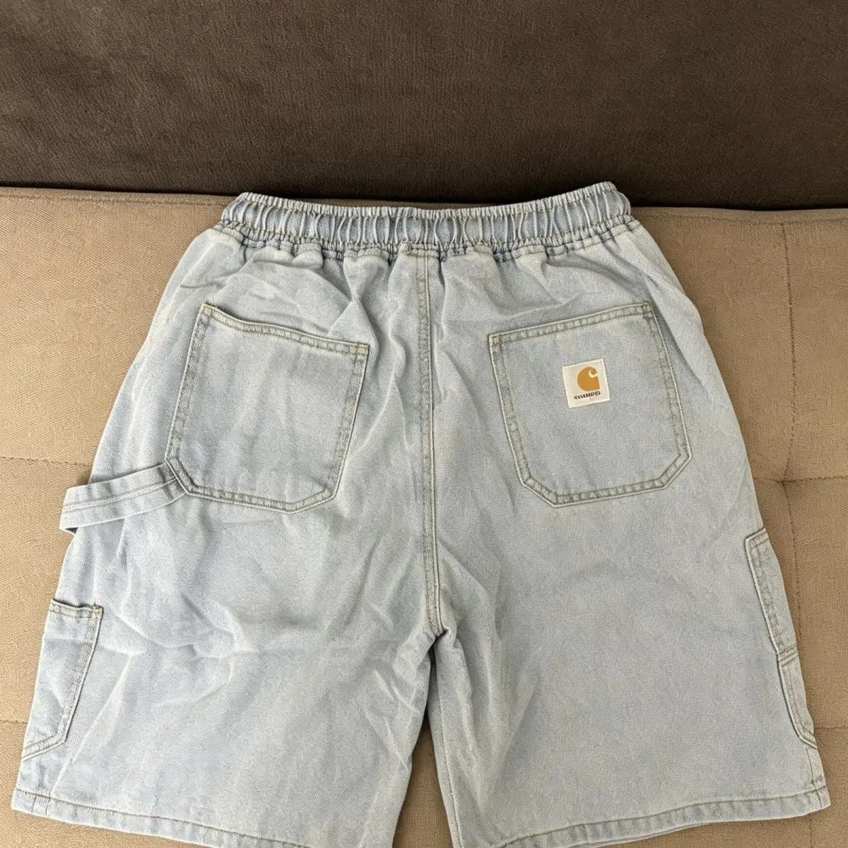Cool Touch Washed Denim Cargo Shorts Carharts Style Lumberjack Wide Leg Loose Fit Mens Summer High Street Casual Bottoms