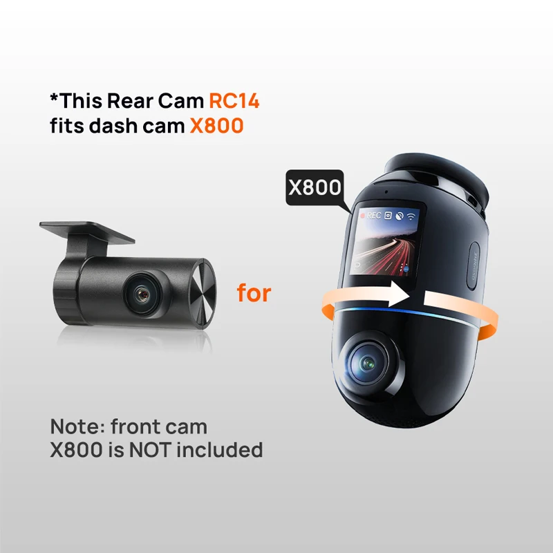 Original 70mai Rear Cam RC12 for 70mai Dash Cam A810 WDR Supported