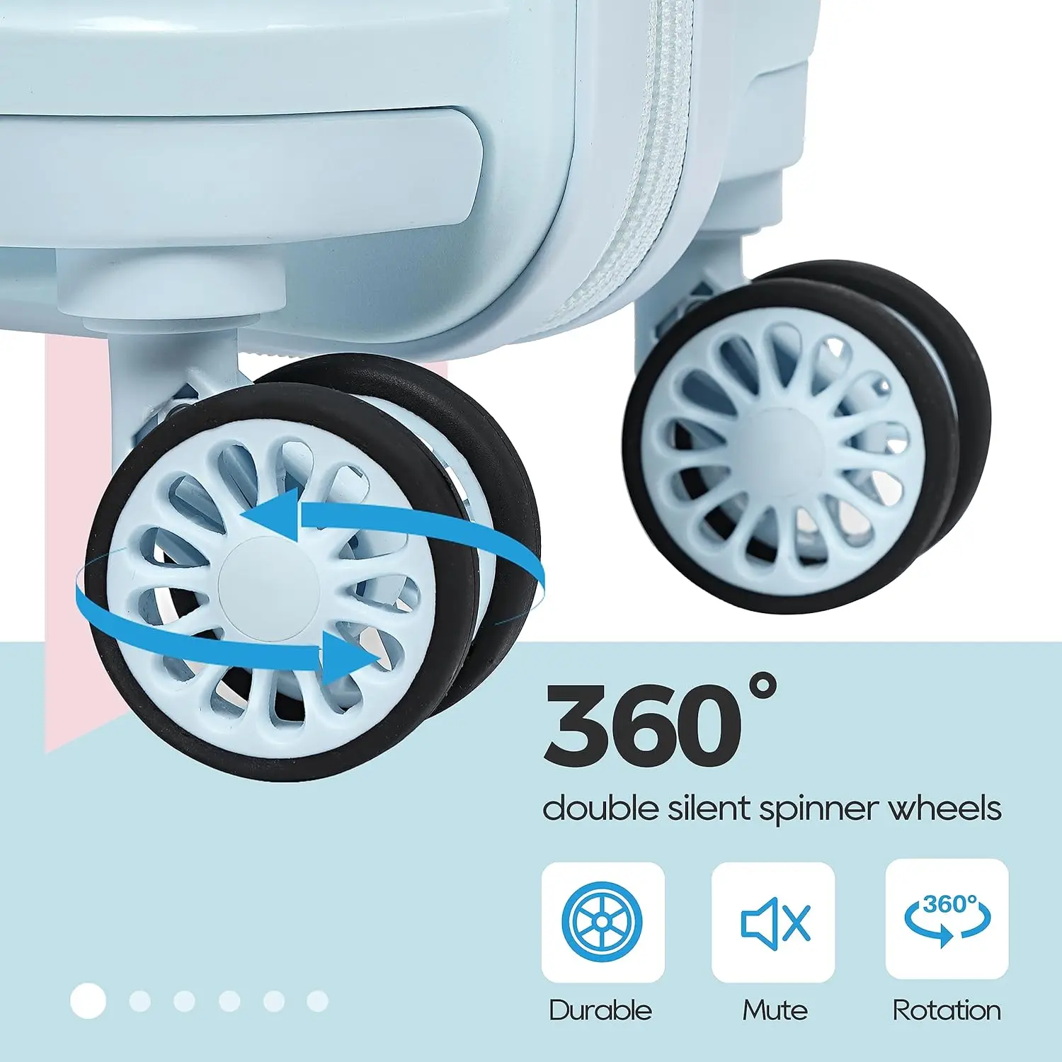 メラレニア 3ピース 20インチ 機内持ち込み可能スーツケースセット、拡張可能な軽量で丈夫なトラベルスーツケース、TSAロック付き、スピナーホイール