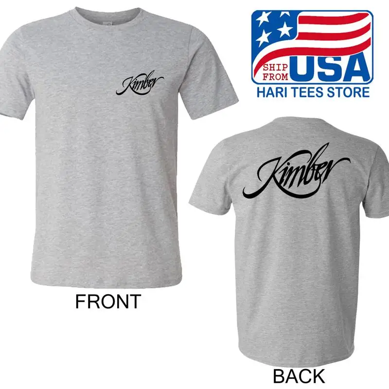 Kimber Guns Firearms Men's Grey T shirt Size S to 5XL