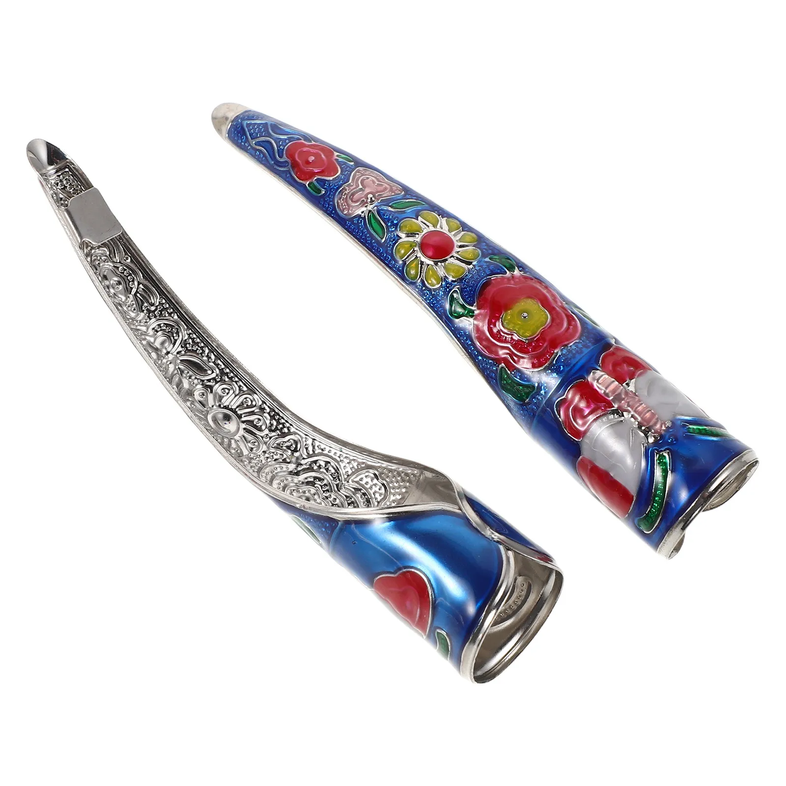 2Pcs Detachable Style Finger Nail Tip Claw Rings Metal Nail Decoration for Queen Costume Fingertips Cosplay Photography