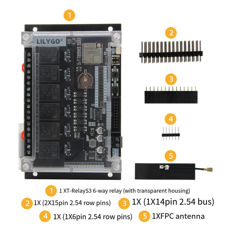 

A45F-LILYGO T-Relays3 ESP32-S3 6-полосная плата разработки реле ABS Wi-Fi Bluetooth беспроводной модуль