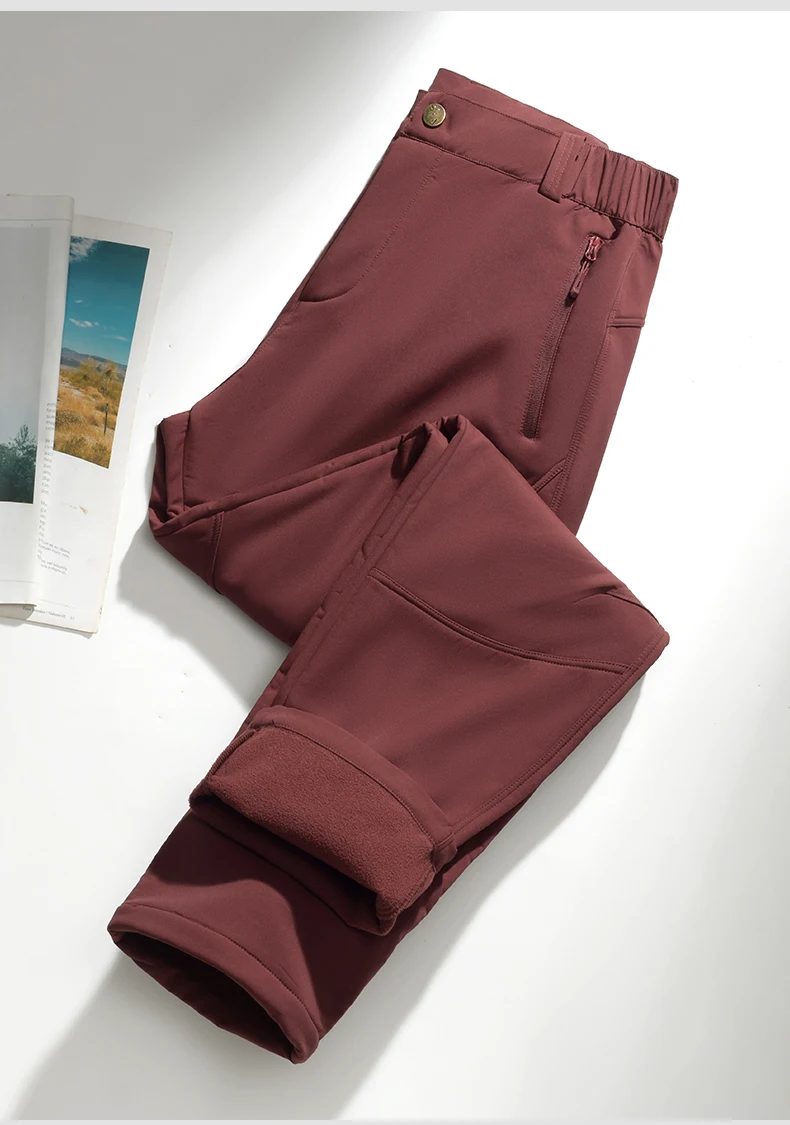 LNGXO Damen-Skihose, wasserdicht, winddicht, Snowboardhose, warme Fleecehose für den Winter, Outdoor-Sportbekleidung für Snowboarden. – Detail 24