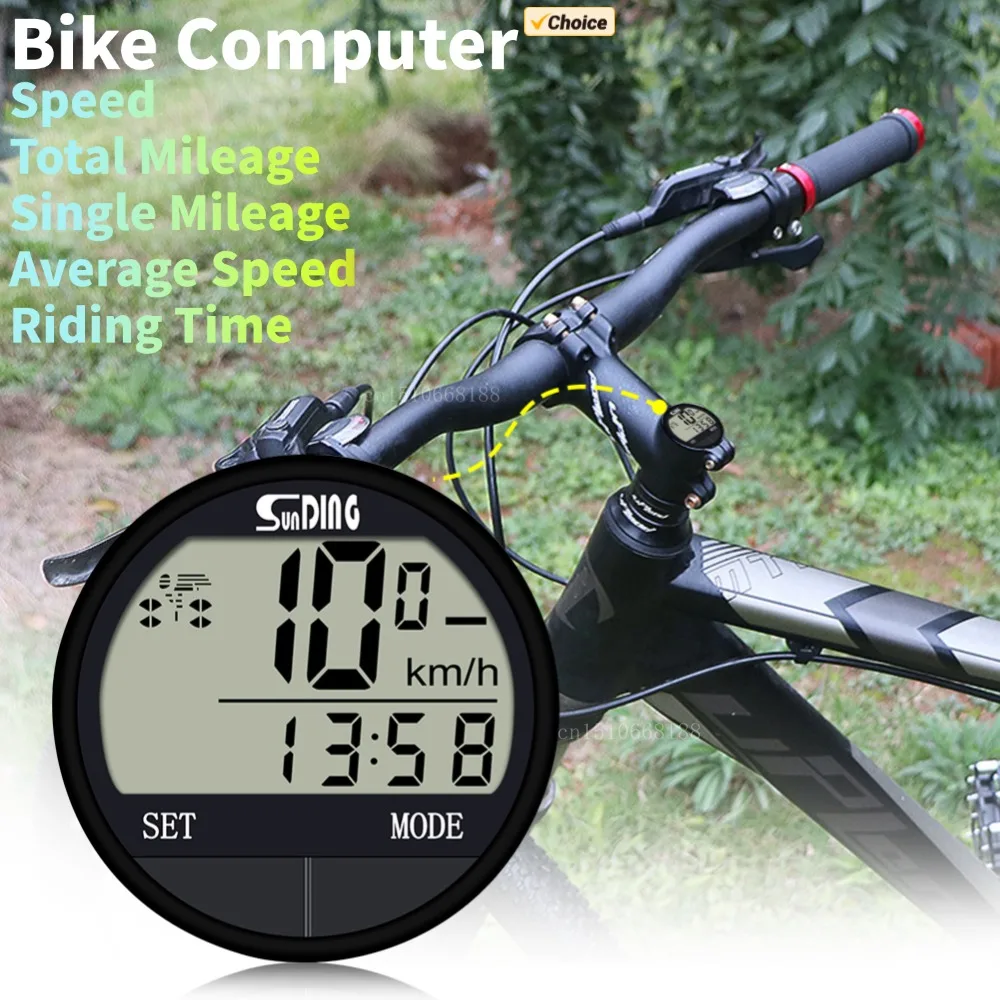 Cycling Stopwatch Multi-Functional Bike Computer with Odometer LCD Display Digital Bicycle Speedometer for MTB Outdoor Cycling