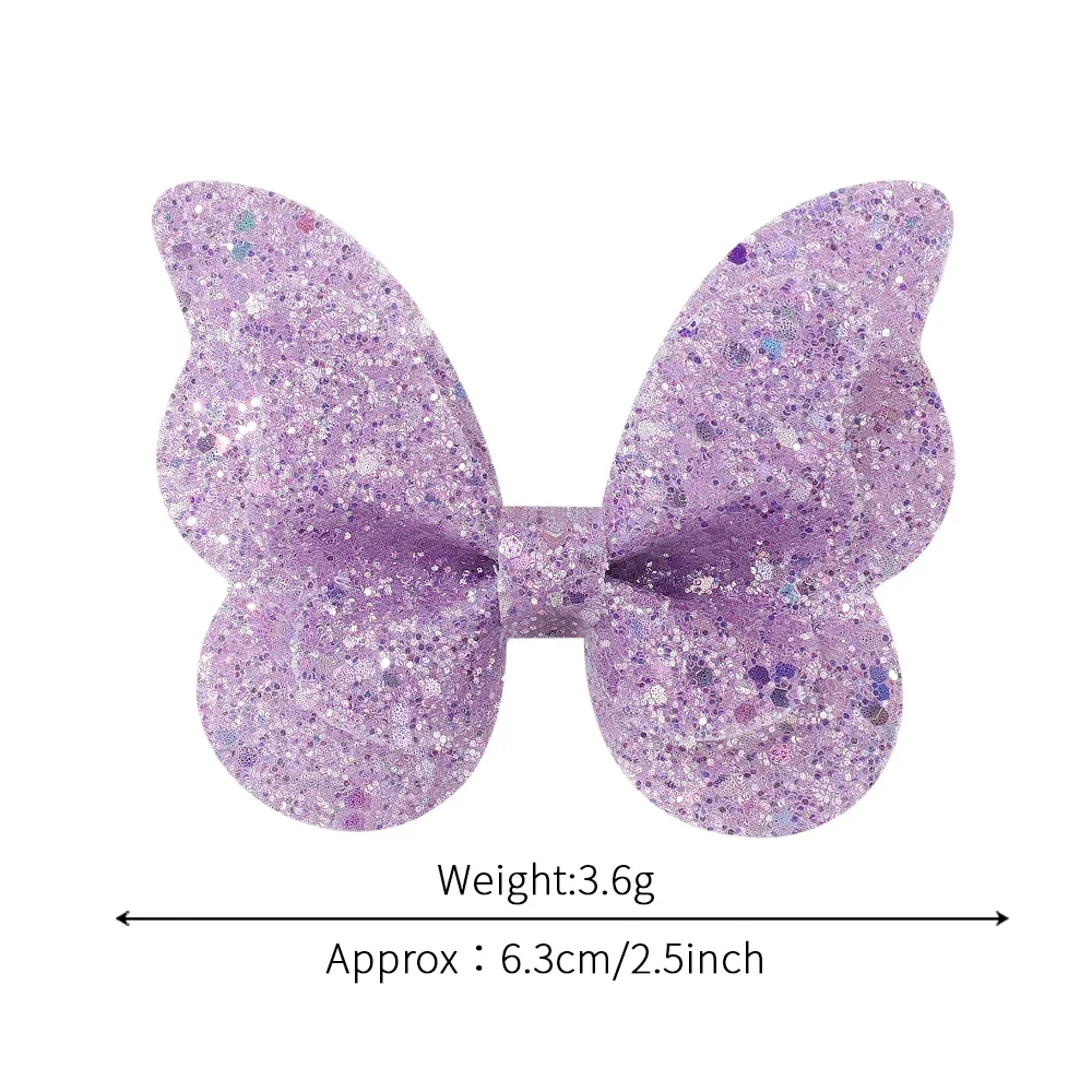 5Pcs/Set New Colorful Sequin Hair Clips Butterfly Princess Girls Headwear Children\'s HairClips Baby Hair Accessories Wholesale