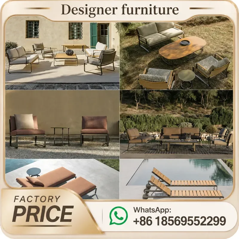 Outdoor Patio Furniture Set Aluminum Alloy Rope Weaving Sofa Coffee Table Waterproof Garden Balcony Leisure Courtyard Decor