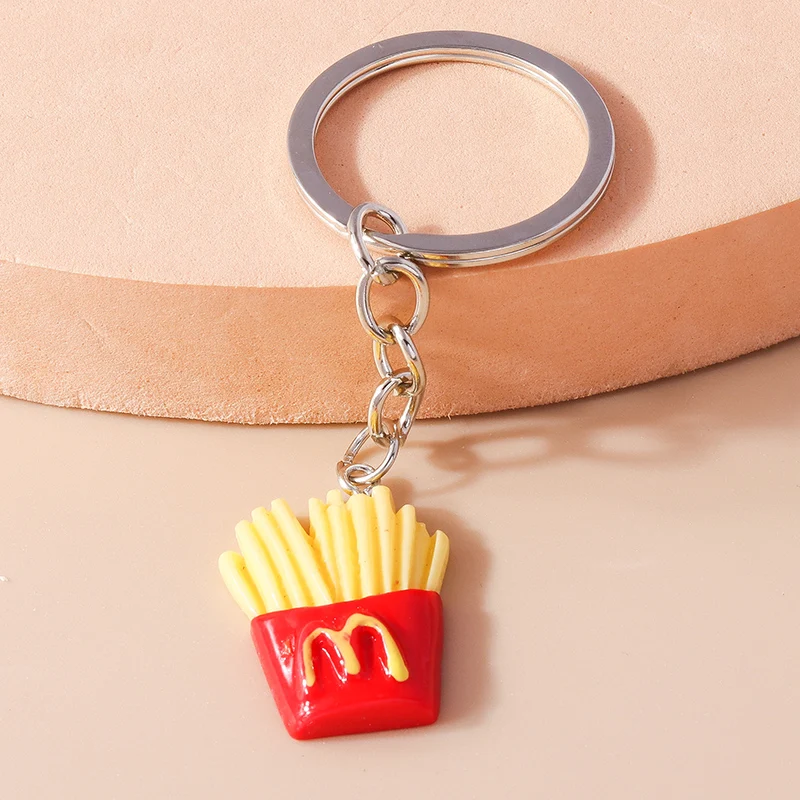 Schöne Süßigkeiten Erdbeer Donut Schlüssel bund Kuchen Eis Schlüssel ringe Obst Essen Schlüssel anhänger für Frauen Mädchen Tasche hängen Anhänger – Detail 10