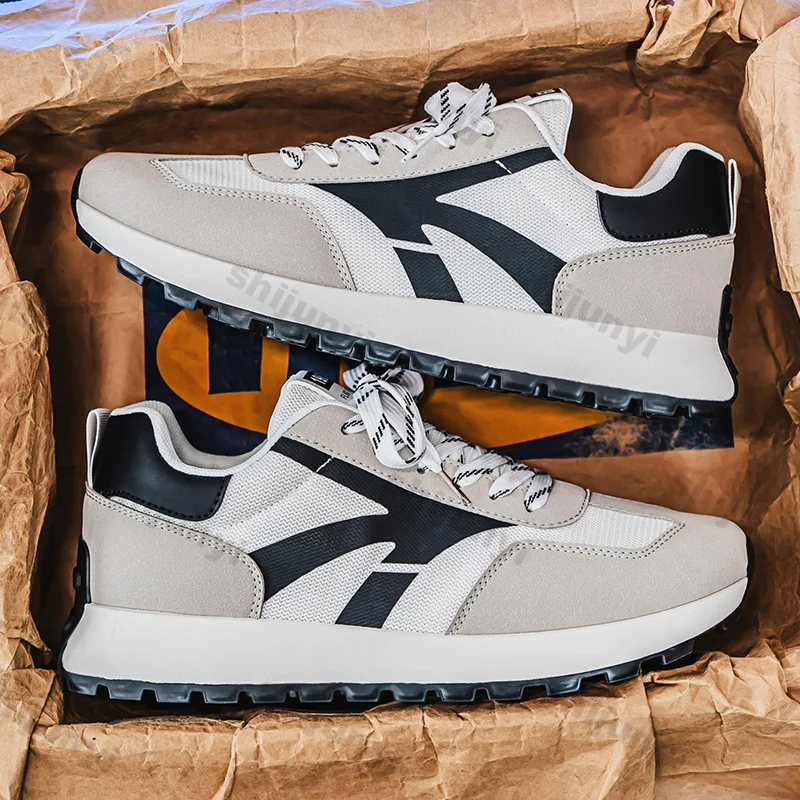 

Мужская обувь, весна 2024, дышащая удобная обувь для папы, увеличивающая рост, мужская повседневная обувь с перекрестной завязкой, нескользящие кроссовки на платформе