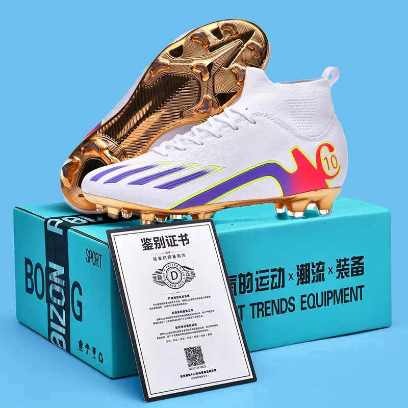 Mens Football Shoes Football Boots Ultra Light Anti-skid Long Spikes Outdoor Professional Shoes Turf Sports Shoes Competition Wo