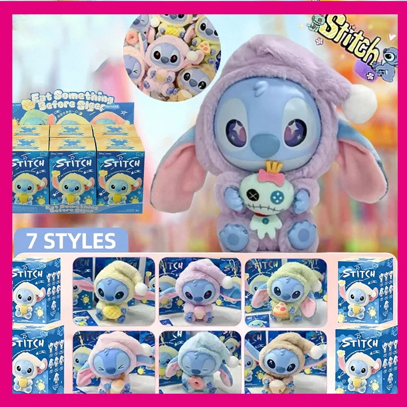 

Stitch Eat Something Before Sleep Series слепая коробка плюшевые виниловые игрушки милая кукла реплика загадочная коробка сумка кулон Декор подарок