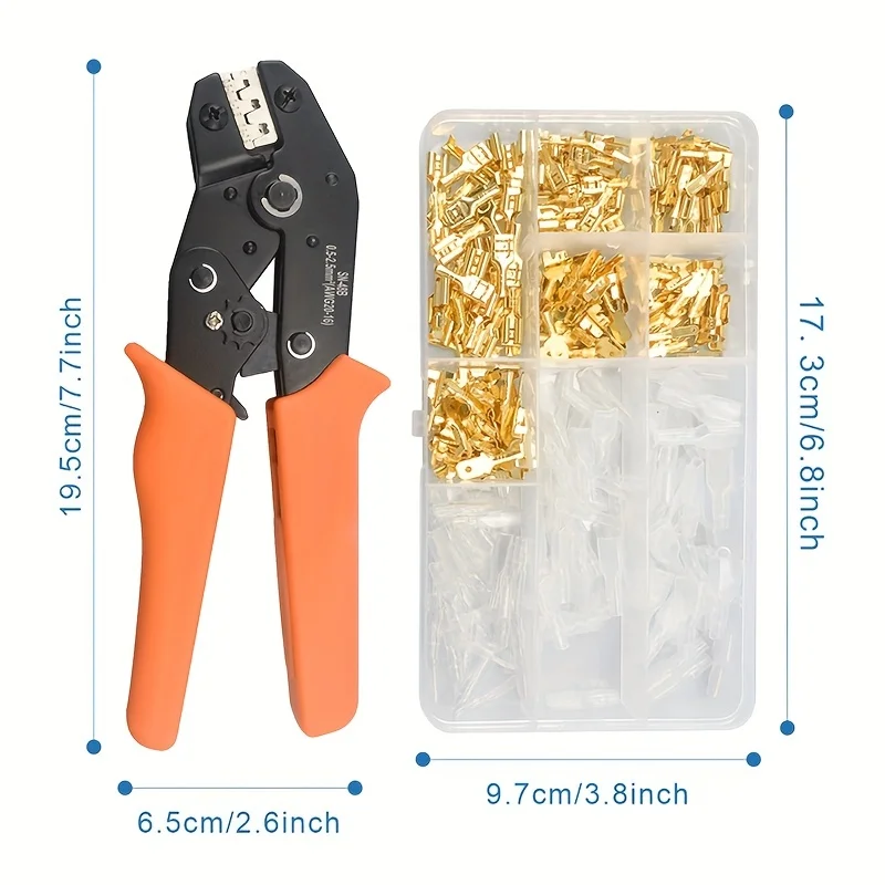 

SN-48B crimping 135/270/600PCS 2.8/4.8/6.3mm crimping terminal kit, insulated sealed wire connector crimping tool pliers kit