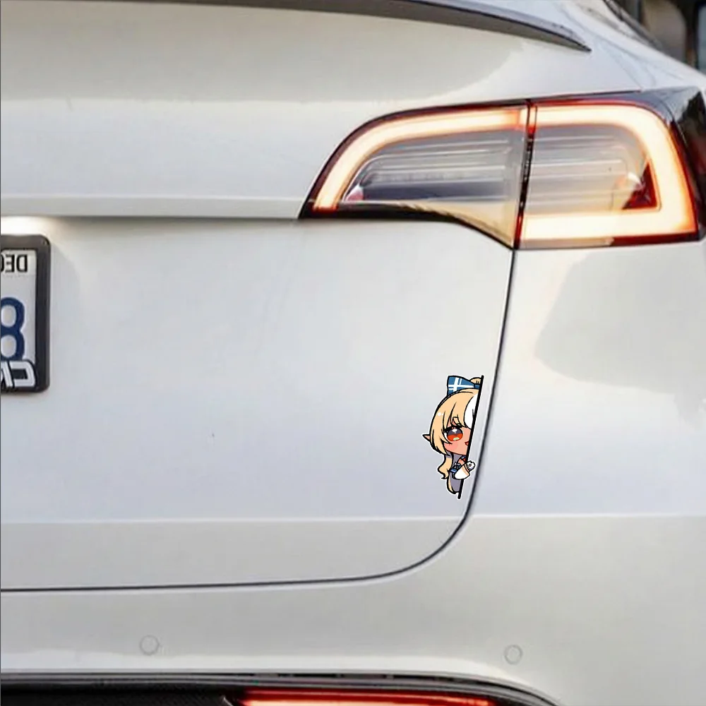Anime Shiranui Flare Peeking Sticker For Car Hololive Girl Window Body Hood Decor Die Cutting Waterproof Prevent PVC Vinyl Decal