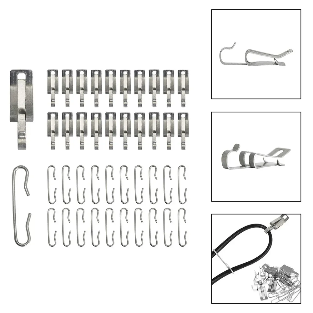 40PCS Heating Cable Roof Clamp Gutter Clamp De-icing Cable Clamp And Spacer Kit Aluminum Material Roof Heating Cable Clips