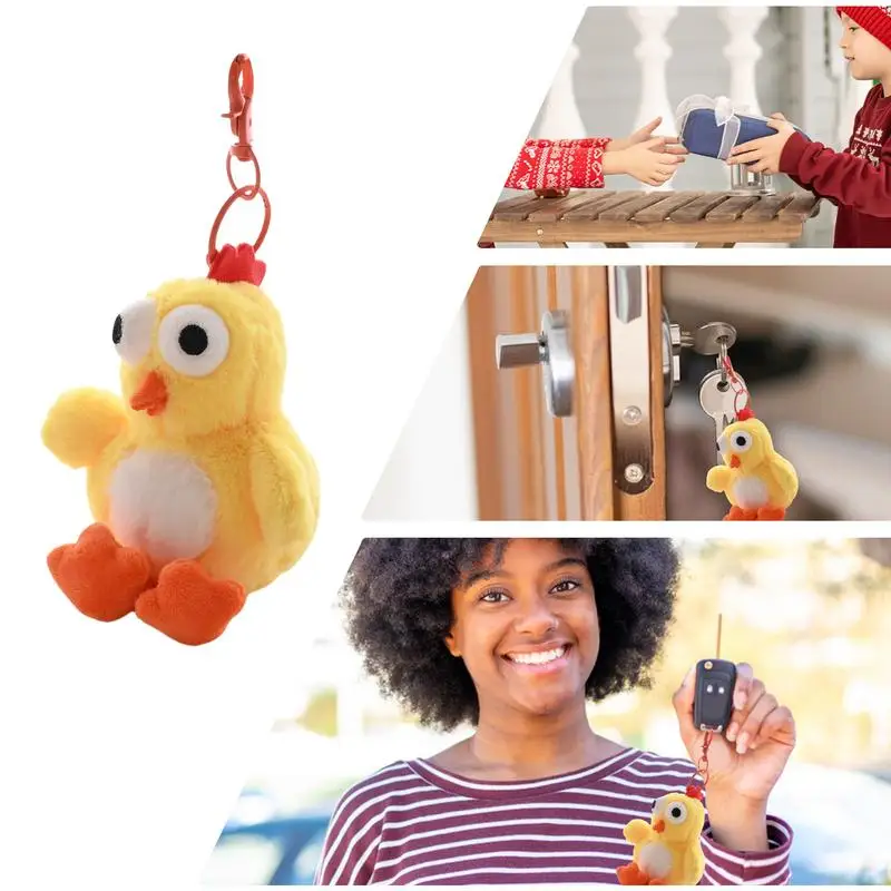 Plush Toy Bag Charm Cute Chicken Keychain Charm Cute Plush Toy Bag Pendant Stuffed Animal Soft Keychain Charm For Bag Purse