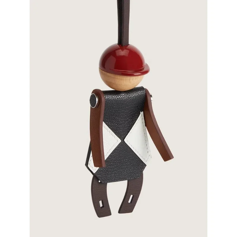 Purely handmade, European and American style, light luxury, small jockey puppet, imported, goatskin, genuine leather,