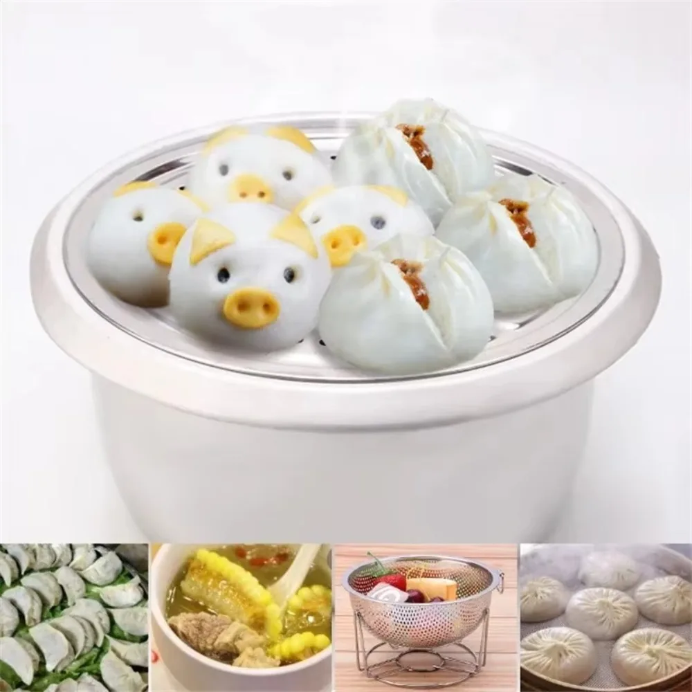 

Прочная кухонная гаджета из нержавеющей стали, пароварка, 16-34 см, с отделением для рисоварки на пару, круглый поднос для приготовления пищи