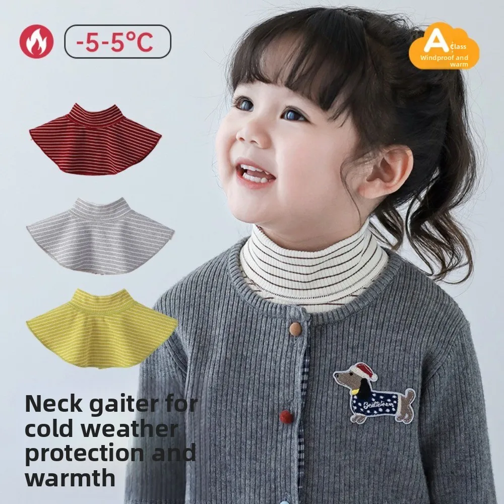 New Stripe Shawl Warm Detachable Fake Collar High Neck Cover Girls