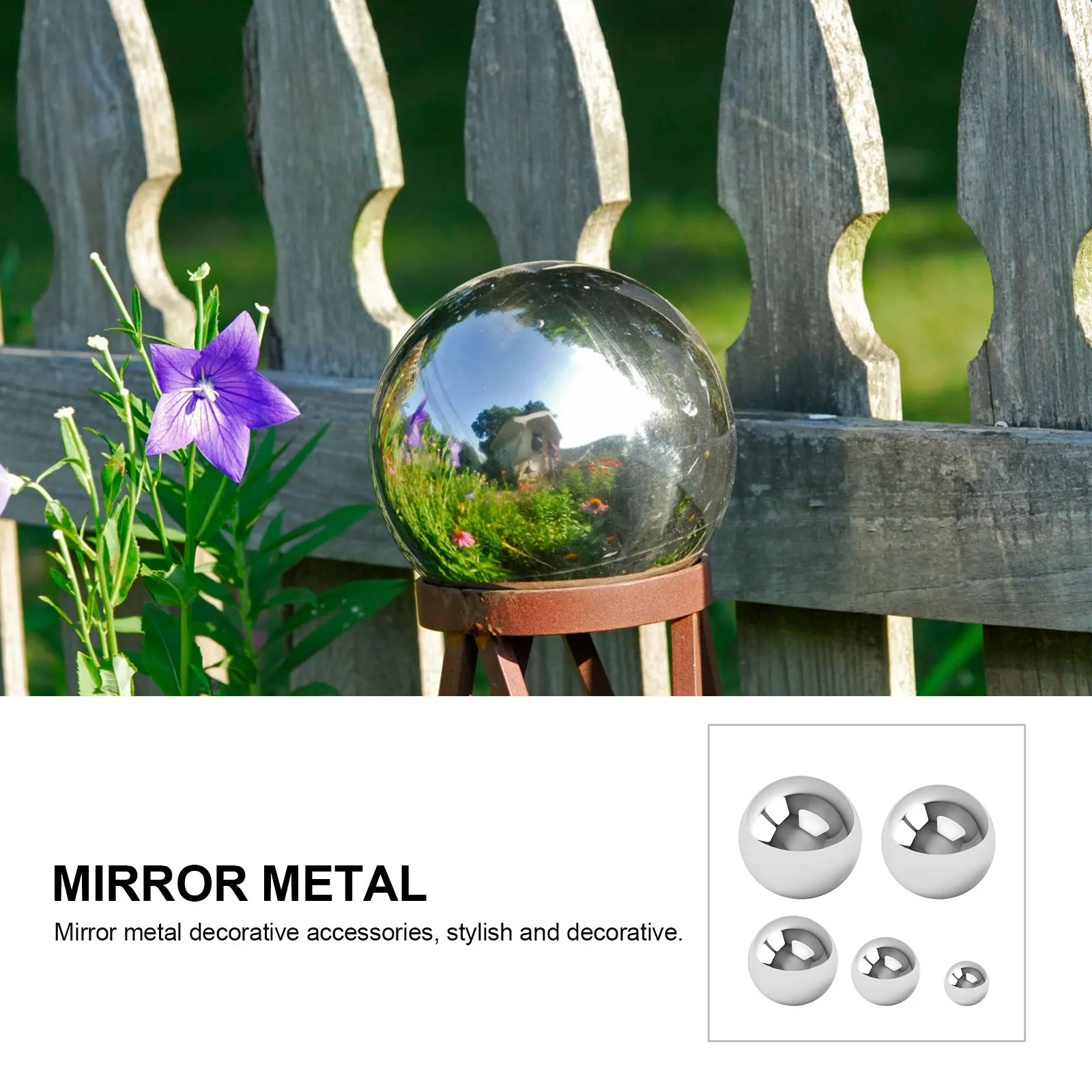 

5pcs Stainless Steel Solid Ball Mirror Polished Garden Sphere Home Office Decor Rustproof Weatherproof Metal Ornament Decoration