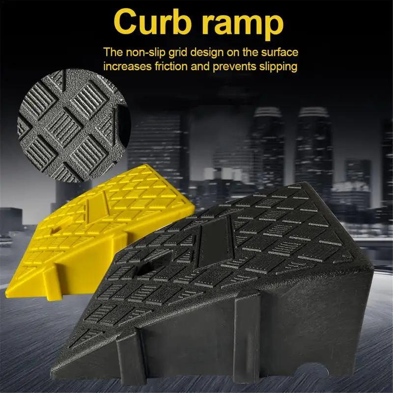 Anti-slip Car Vehicle Curbside Driveway Ramp Portable PVC Threshold Bridge Track Curb Ramp Gadgets For Loading Dock