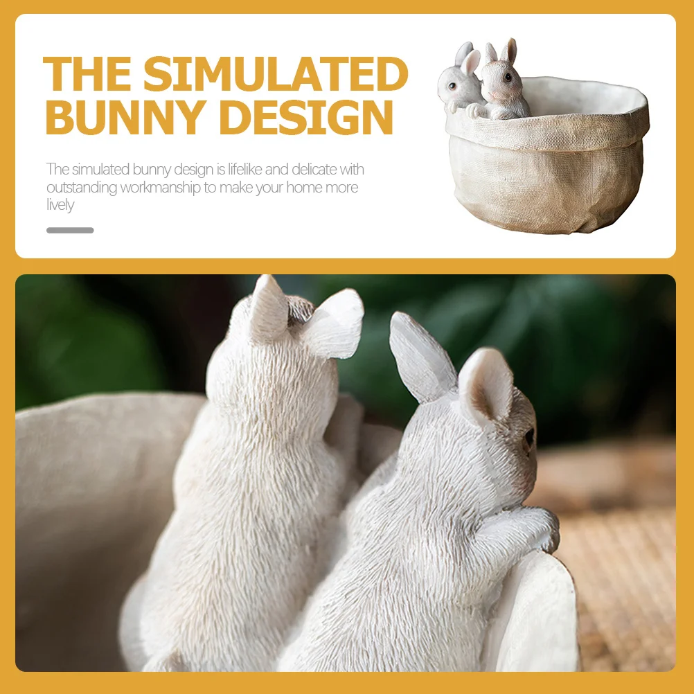 

Lovely Rabbit Succulent Planter Resin Material Mini Flowerpot for Desktop Garden Decoration Home Office Indoor Outdoor Use