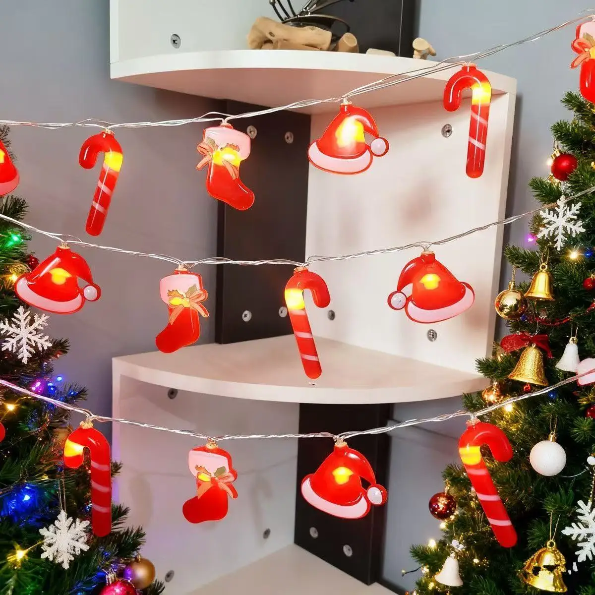 عيد الميلاد سلسلة أضواء عيد الميلاد قبعة الجوارب داخلي بطارية/Usb تعمل مصباح معلق للمنزل ديكور عيد الميلاد مهرجان ضوء 610