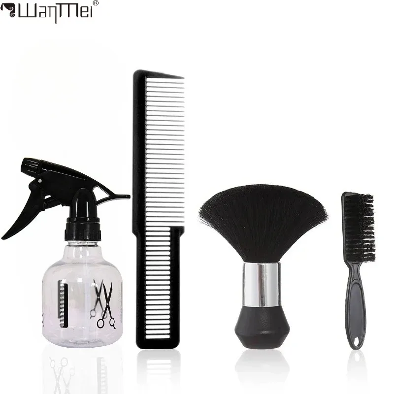 Herramientas profesionales de barbería, botella pulverizadora, peine, cerdas de nailon, cepillo para Barba, cepillo de Limpieza del cabello, accesorios de estilismo de salón, 3/4 Uds.