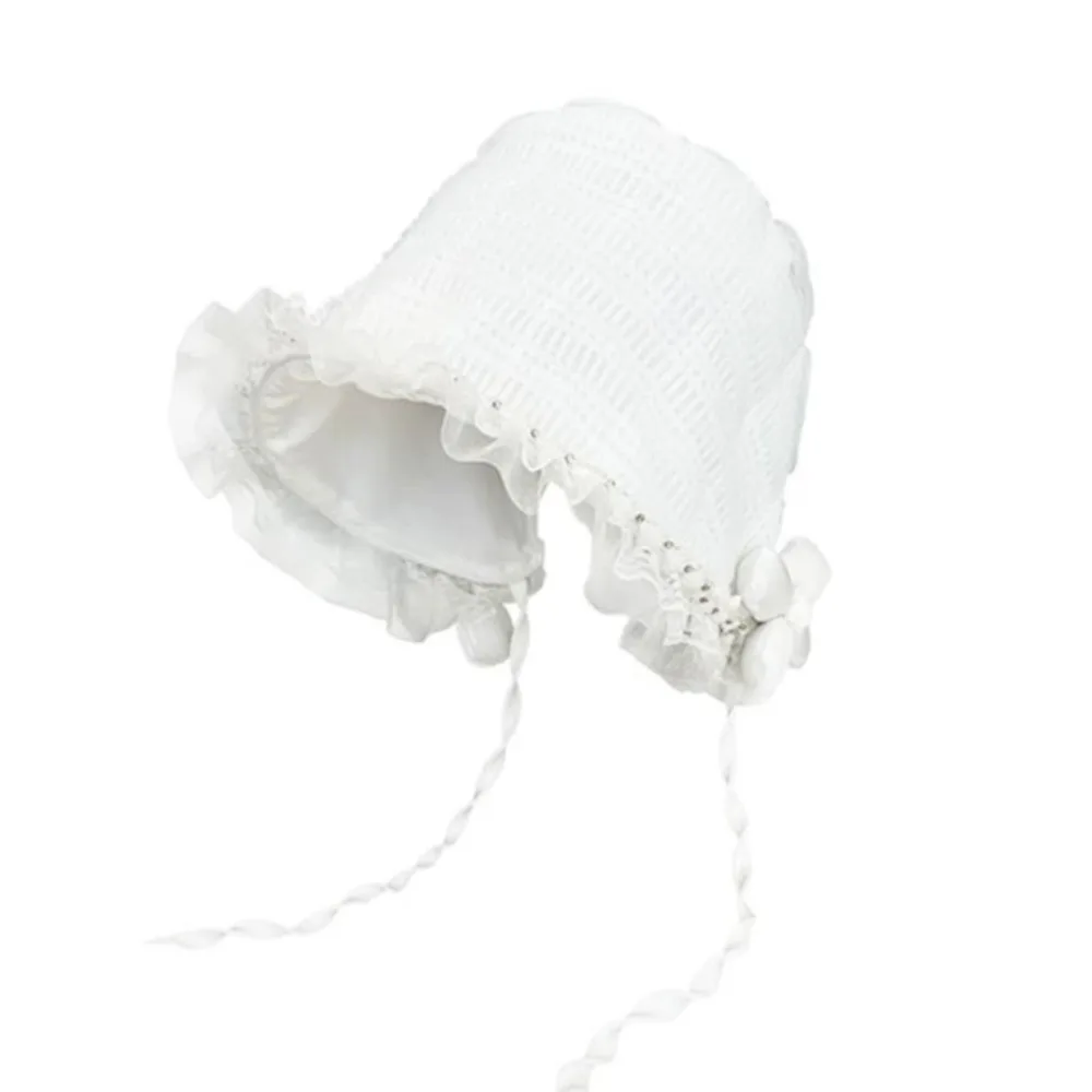 

Ins Summer Lace Bucket Hat Lolita White Fisherman Hat Thin Sweet Visor Basin Cap Girls