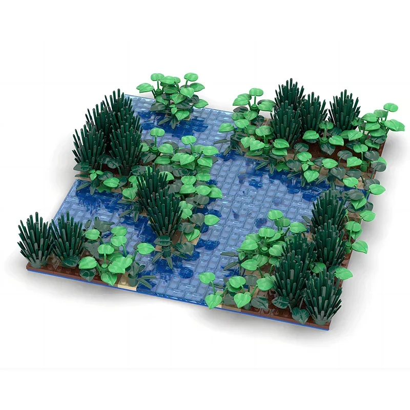 BuildMoc Little Water Landscape Building Blocks Set Forest Water Jungle Park Paradise Bricks Toys For Children Kid Birthday Gift