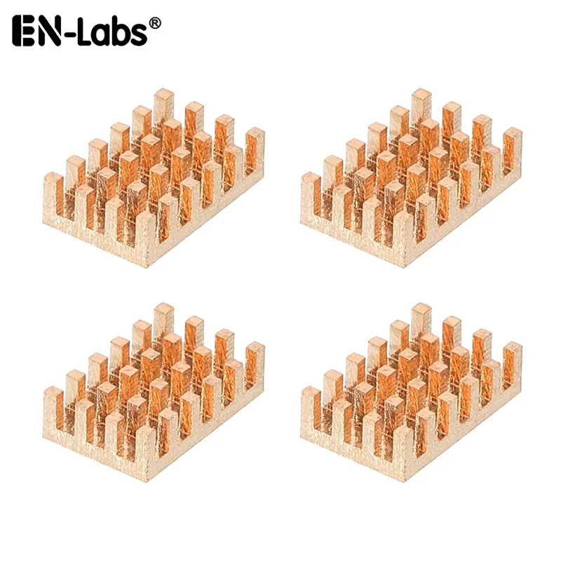 Copper Heatsink 14X9x5MM Electronic Chip IC Radiator for GPU CPU VGA RAM with 2W/mK Thermal Double Side Adhesive Tape - 4PCS