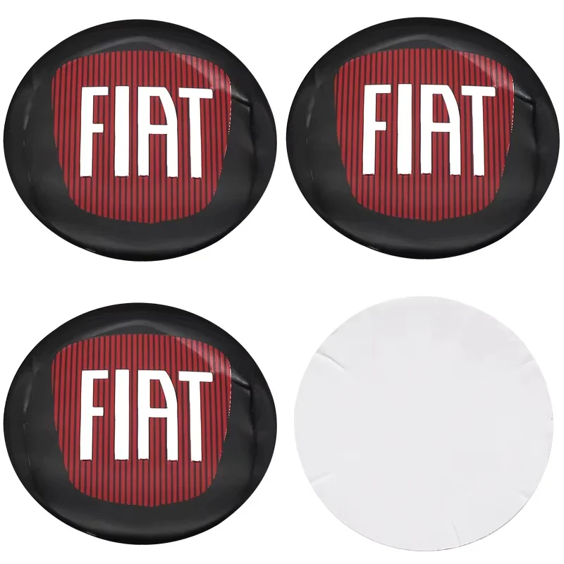 4Pcs 3D Epoxy Wheel Hub Center Cap Sticker 50mm 56mm for Fiat 500e Tipo 500 500x Panda Punto 500L Dustproof Auto Accessories view 3