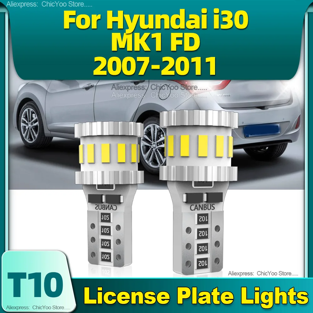 

6000K T10 Led Lights W5W Canbus License Plate Lamp 12V 6W Car Bulbs For Hyundai i30 MK1 FD 2007 2008 2009 2010 2011